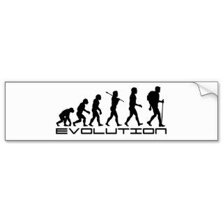 Hiking Hiker Evolution ~ Volksmarch Walking Bumper Sticker
