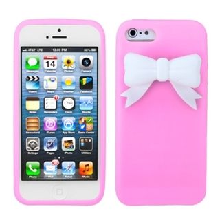 MYBAT Light Pink/ White Bow Case for Apple iPhone 5 MyBat Cases & Holders