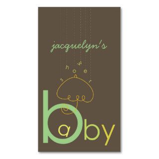 Baby "a" in B  Green Neutral Baby Shower Gift Tag Business Card Templates