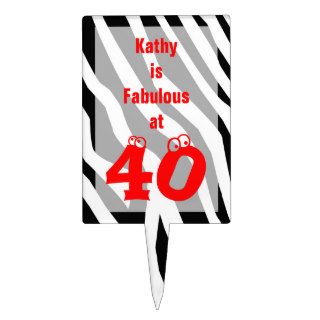 40th Birthday Cake Topper    Fun 40 on Zebra