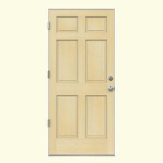 JELD WEN 6 Panel Unfinished Hemlock Entry Door with Primed White AuraLast Jamb O04964
