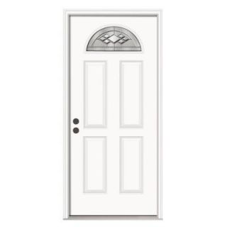JELD WEN Kingston Fan Lite Primed White Steel Entry Door with Brickmold THDJW166700593