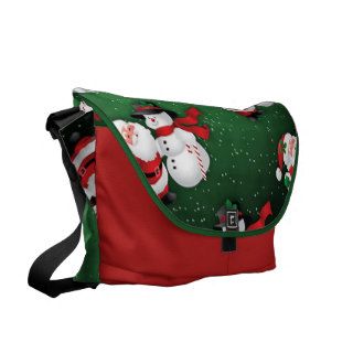 Santa and Snowman Messenger Bag