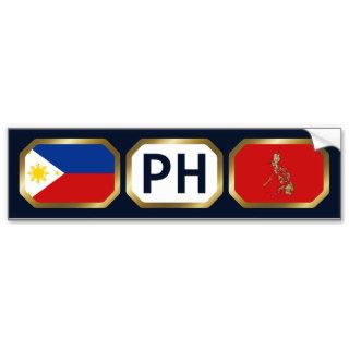 Philippines Flag Map Code Bumper Sticker