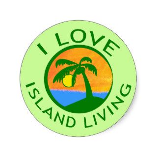 I Love Island Living Products Round Sticker