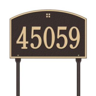Whitehall Products Rectangular Bronze/Gold Cape Charles Standard Lawn One Line Address Plaque 1177OG
