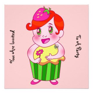 Party Invitation Cupcake CutieKin Bonnie Berrie