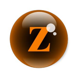 Monogram Bubble Z Round Stickers
