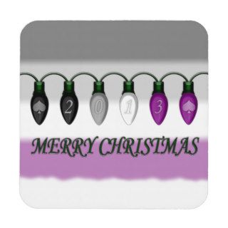 2013 Asexual Pride Christmas Lights Drink Coasters