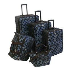 American Flyer Travelware Pemberly Buckles 5 Piece Luggage Set Metallic Blue American Flyer Travelware Five piece Sets
