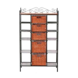 Home Decorators Collection Manilla Steel 31 1/2 in. W Bakers Rack with 5 Drawers KA9161