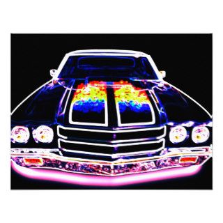 Abstract Muscle Car Custom Invites