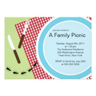 Family Picnic Summer BBQ Bash Party Invitation