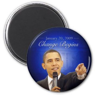1.20.09 Change Begins (Obama Inauguration Magnet)