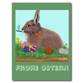 Easter bunny golf ball postcard