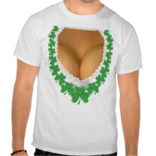 Irish Shamrock with Big Cleavage T Shirts