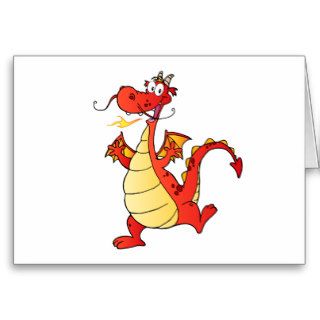 Dragon Funny Happy Fantasy Fiction Drawing Cartoon Cards