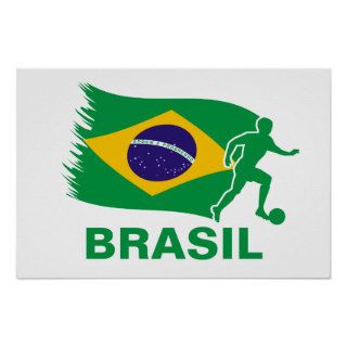 Brazil Soccer Flag Posters