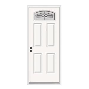 JELD WEN Artesia Camber Top Primed White Steel Entry Door THDJW166700636