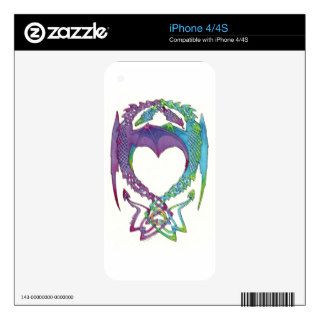 Entwined in love Celtic knot dragon iPhone skin iPhone 4 Decals