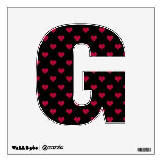 Ruby Red Heart Alphabet Letter G Wall Graphics