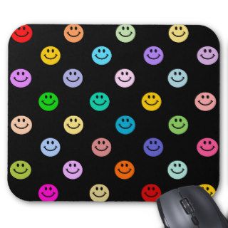 Rainbow Multicolor Smiley Face Pattern Mouse Pads