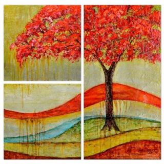 Yosemite Home Decor 39 in. x 39 in. Vermillion View Hand Painted Contemporary Artwork  DISCONTINUED FCE DF1171