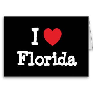 I love Florida heart T Shirt Card