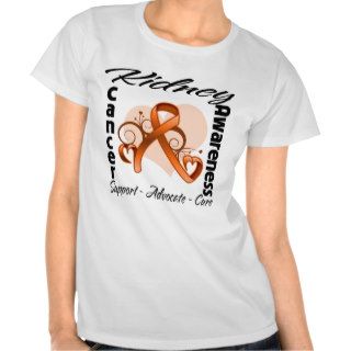 Heart Orange Ribbon   Kidney Cancer Awareness Tshirt