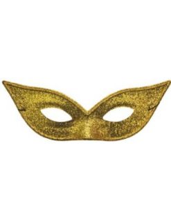 Harlequin Mask Lame Gold   Halloween Mask Clothing