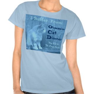 OCD Obsessive Cat Disorder Shirt   Blue