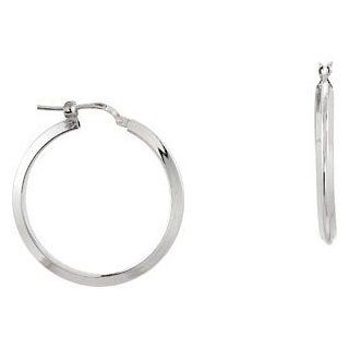 Sterling Silver Knife Edge Tube Earrings 24.00 Mm 84980 Jewelry