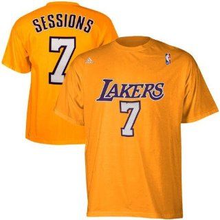 LA Lakers t shirt  adidas Ramon Sessions Los Angeles Lakers Player Name and Number T Shirt   Gold  Sports Fan Apparel  Sports & Outdoors