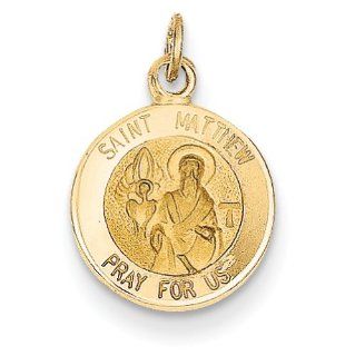 Saint Matthew Pendant in Yellow Gold   14kt   Amazing   Unisex Adult Pendants Jewelry