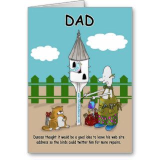Twitter me funny Dad Birthday card