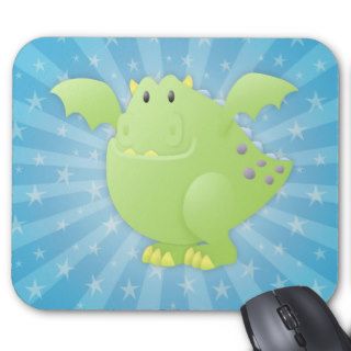 Green Dragon Monster Mouse Pads
