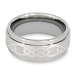 Crucible Men's Tungsten Polished Lasered Celtic Knot Design Band (9 mm) Men's Rings