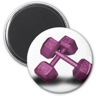 Pink Dumbbells Merchandise Fridge Magnets