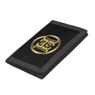 Initial H Letter in Gold Custom Trifold Wallet