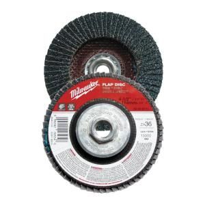 Milwaukee 4 1/2 in. x 5/8 in. 11 in. 80 Grit Flap Disc (Type 27) 48 80 8112
