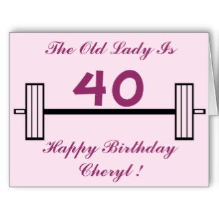 Funny Ladies Body Building Fitness Happy Birthday Greeting Card