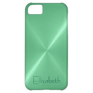 Turquoise Stainless Steel Metal Look iPhone 5C Cases