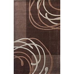 nuLOOM Hand tufted Pino Collection Geometric Brown Rug (7'6 x 9'6) Nuloom 7x9   10x14 Rugs