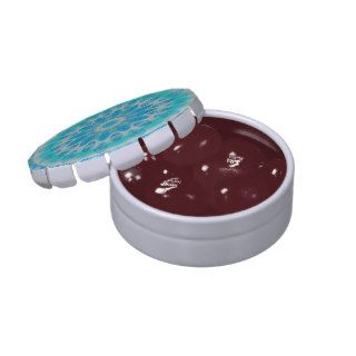 Blue Ice Star, Abstract Aqua Turquoise Mandala Jelly Belly Candy Tins