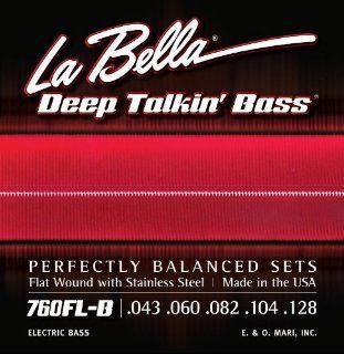 La Bella Electric Bass Guitar Deep Talkin' Bass Light, .043   .128, Stainless Steel Flat Wound Low Musical Instruments
