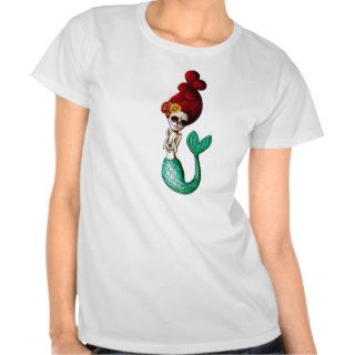 El Dia de Muertos Mermaid Tee Shirts