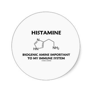Histamine Biogenic Amine Important Immune System Round Stickers