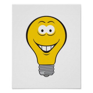 Light Bulb Smiley Face Posters