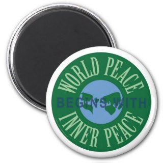 World Peace Begins With Inner Peace Magnet (Round)