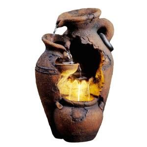 Fountain Cellar Old Fashion Pot Outdoor Fountain with LED Light FCL004